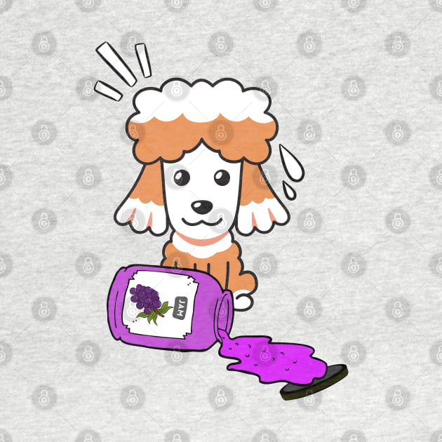 Naughty Poodle Spills a jar of grape jam! by Pet Station